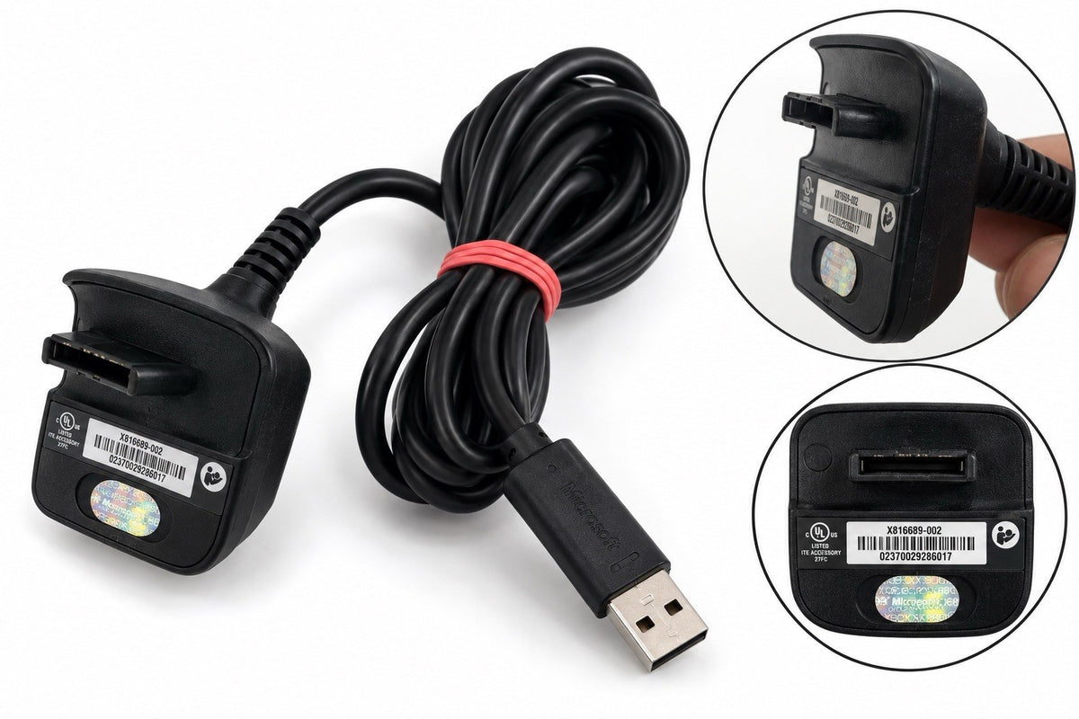 Original Microsoft Xbox 360 Play and Charge Kit Ladekabel für Controller Schwarz