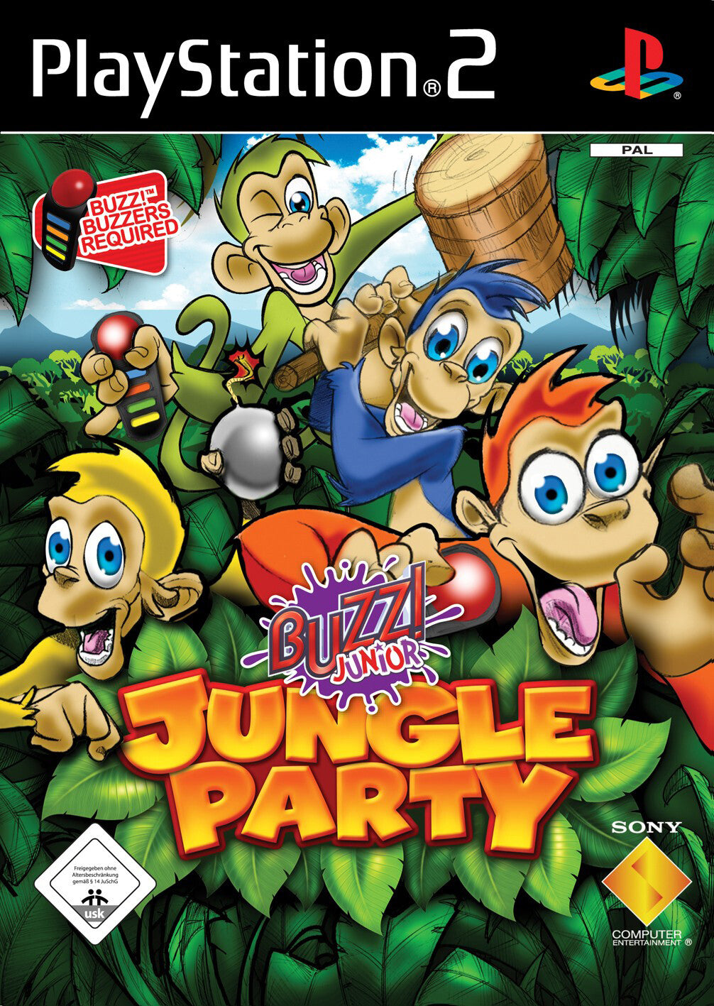Buzz! Junior Jungle Party - Sony PlayStation PS2 inkl. original Buzz Buzzer