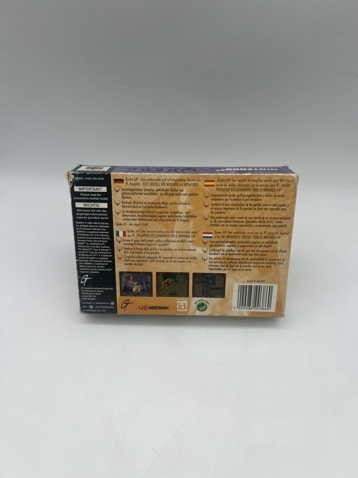 Quake - Nintendo 64 - N64 - Leerkarton - NUR OVP + Anleitung - Ohne Spiel