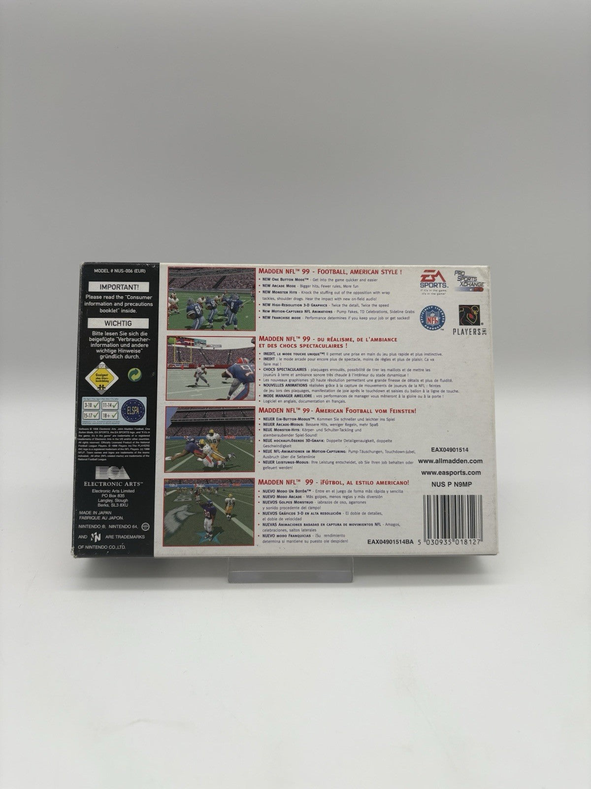 Madden NFL 99 (Nintendo 64) - N64 - OVP + Anleitung - Original