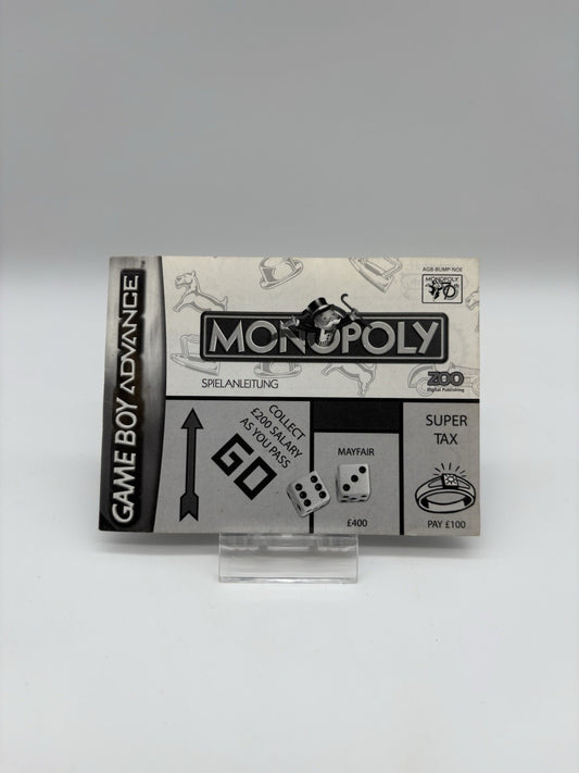 Monopoly - Nintendo GameBoy Advance - GBA - Nur Anleitung - Original