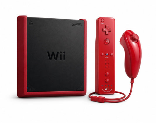 Nintendo Wii Mini Konsole Rot mit Original Remote Plus Controller + Alle Kabeln