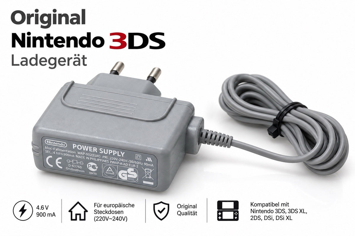 Nintendo Ladegerät / Netzteil Ladekabel DSi / 3Ds / 2Ds / New 3Ds / XL Original