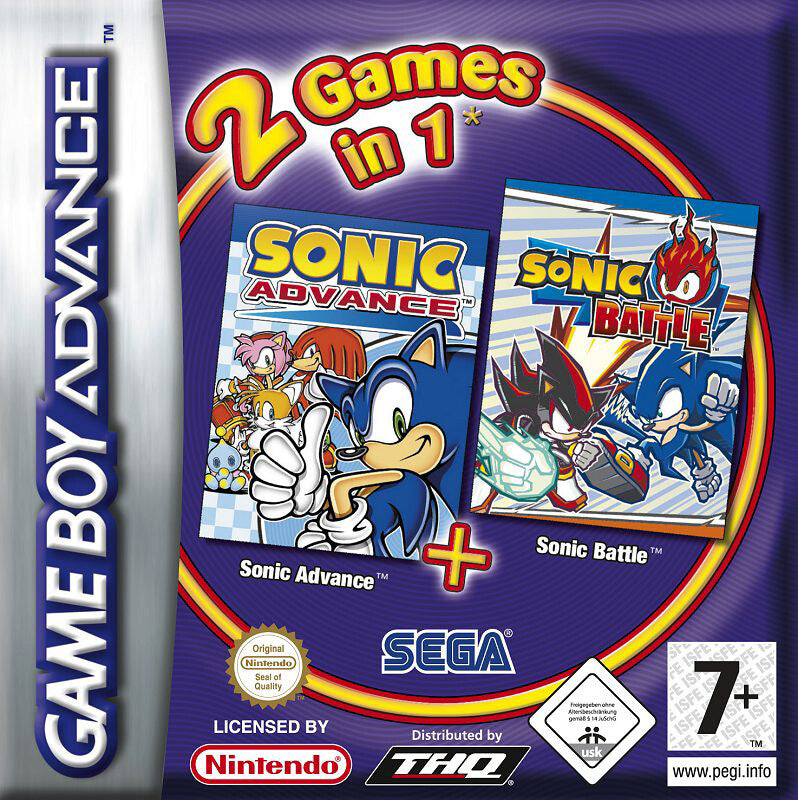 Sonic Advance + Sonic Battle - Nintendo GameBoy Advance - GBA - Nur Modul - 2in1