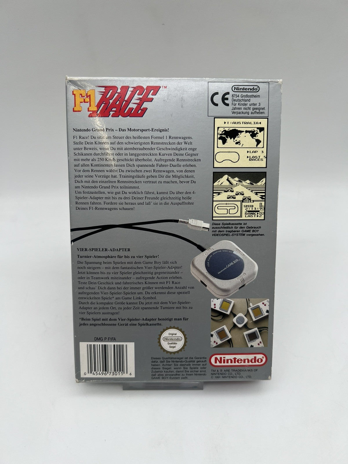 F-1 Race - Nintendo GameBoy - OVP + Anleitung - Player Adapter - Original - F1