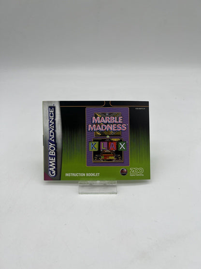 Marble Madness & Klax - Nintendo Gameboy Advance - GBA - Nur Anleitung