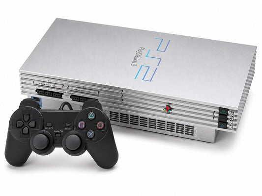 Sony Playstation 2 PS2 FAT Konsole Spielekonsole Silber + Alle Kabeln Getestet