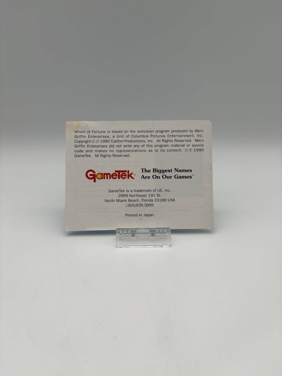 Wheel of Fortune - Nintendo GameBoy - Nur Anleitung