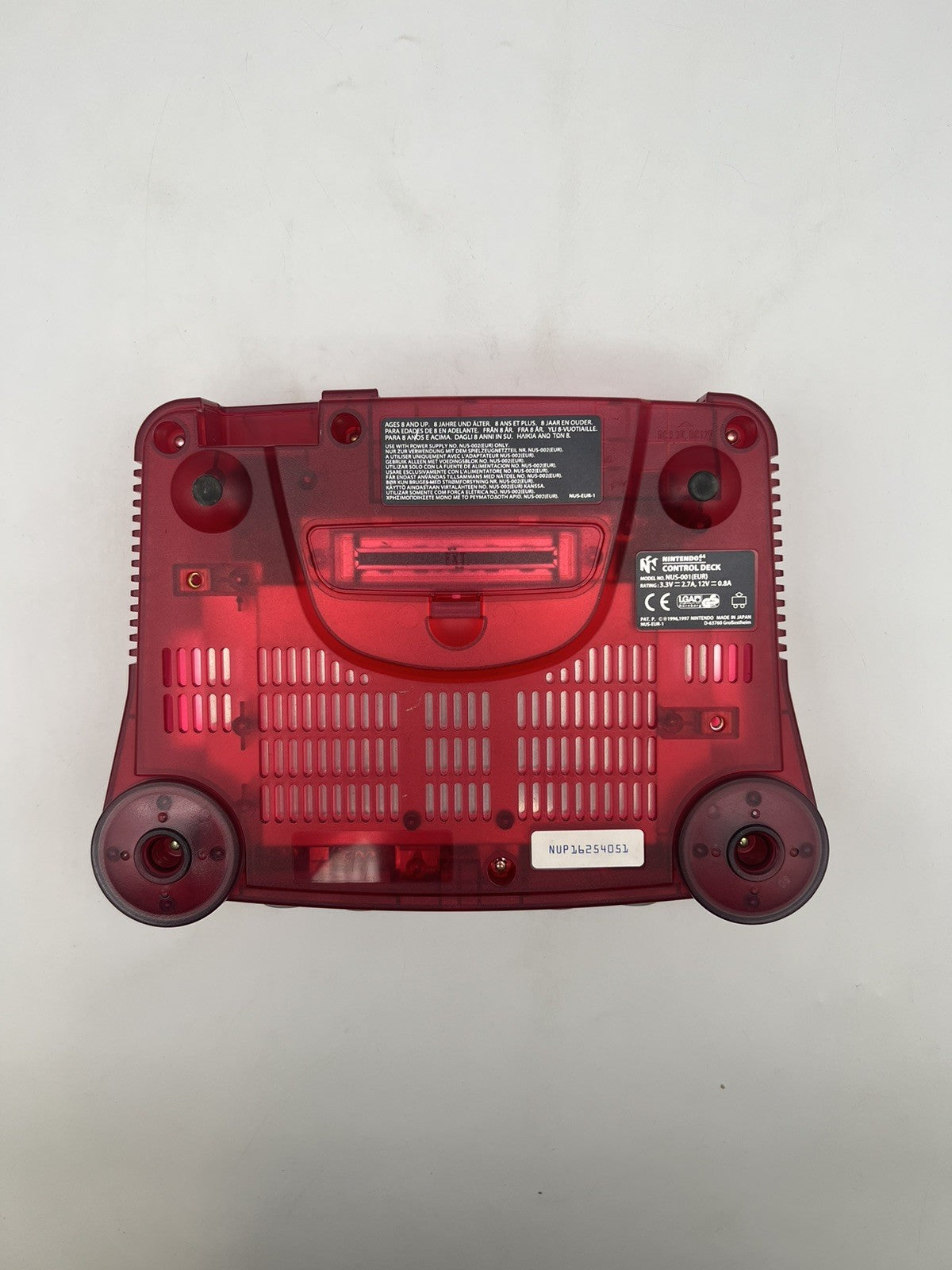 Nintendo 64 N64 Konsole + Alle Kabel - Watermelon Wassermelone rot Transparent