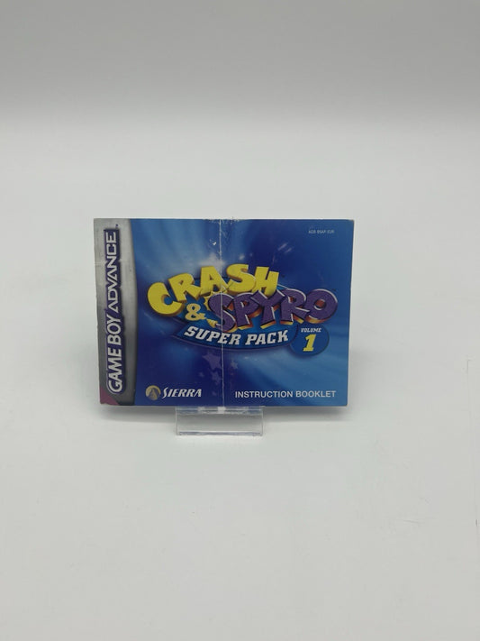 Crash & Spyro Super Pack Vol. 1 - Nintendo Gameboy Advance - GBA - Nur Anleitung