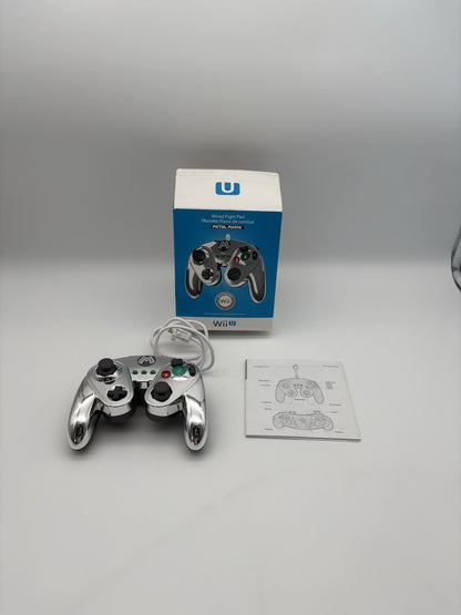 Metal Mario Controller - Chrome - Wired Fight Pad - Nintendo Wii U - OVP
