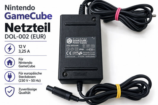 Nintendo Gamecube Netzteil Stromkabel Original DOL-002 Schwarz GC