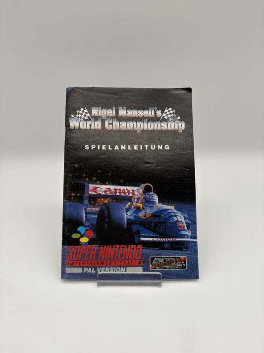 Nigel Mansell's World Championship - Super Nintendo - SNES - Nur Anleitung