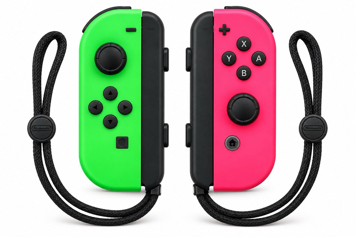 Nintendo Switch Joy-Con 2er-Set Neon-Grün / Pink - Original - Getestet