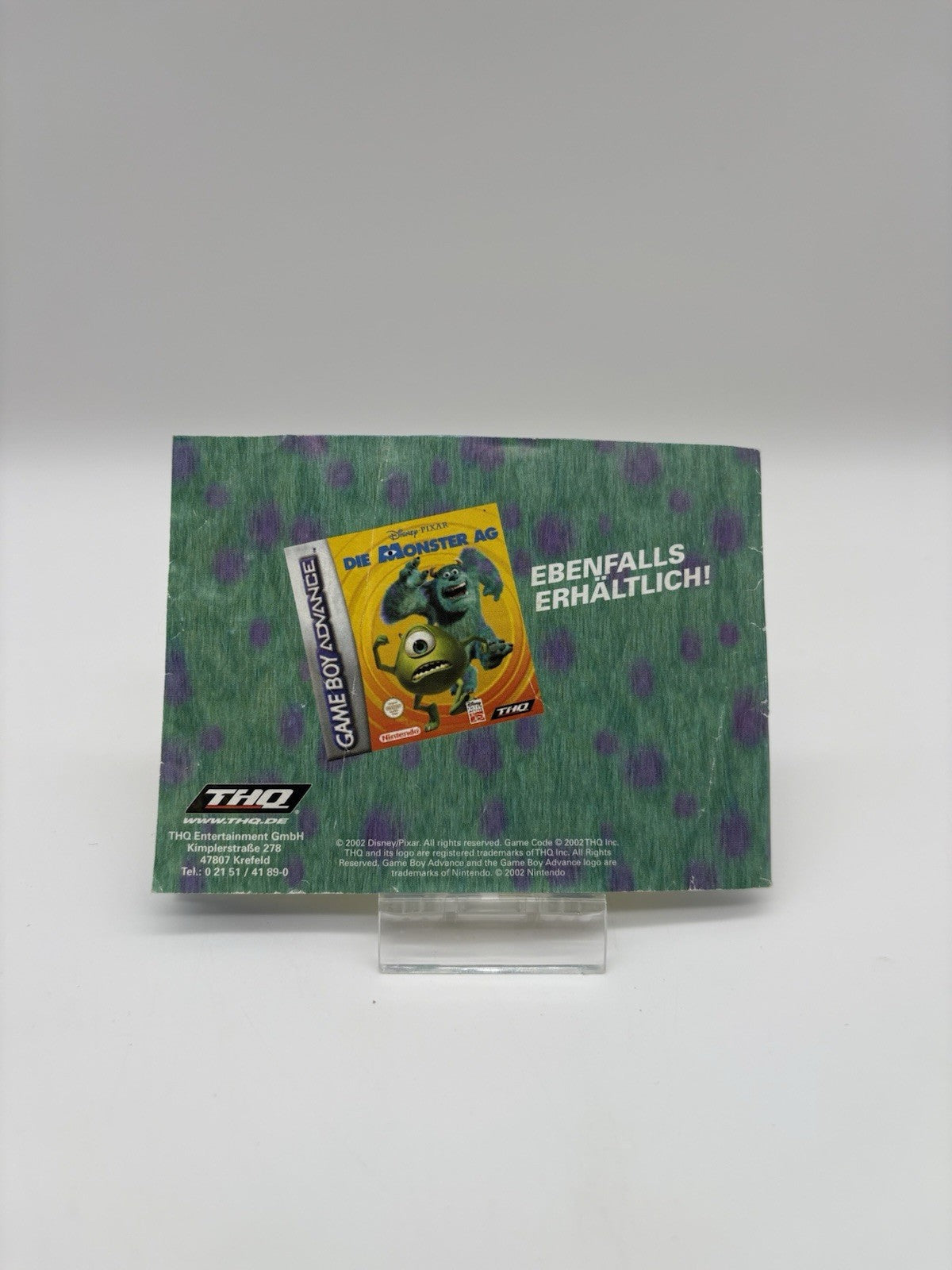Die Monster AG (Nintendo GameBoy Color) - GBC - Nur Anleitung - Original