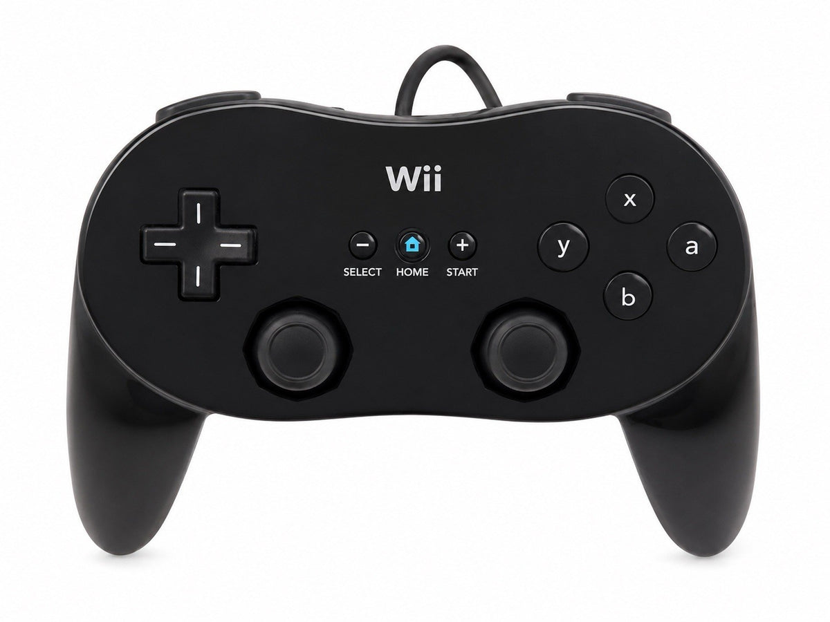 Original Nintendo Wii Pro Controller Gamepad - Schwarz - RVL-005(-02) - Getestet