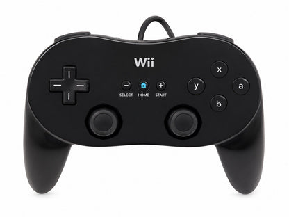 Original Nintendo Wii Pro Controller Gamepad - Schwarz - RVL-005(-02) - Getestet