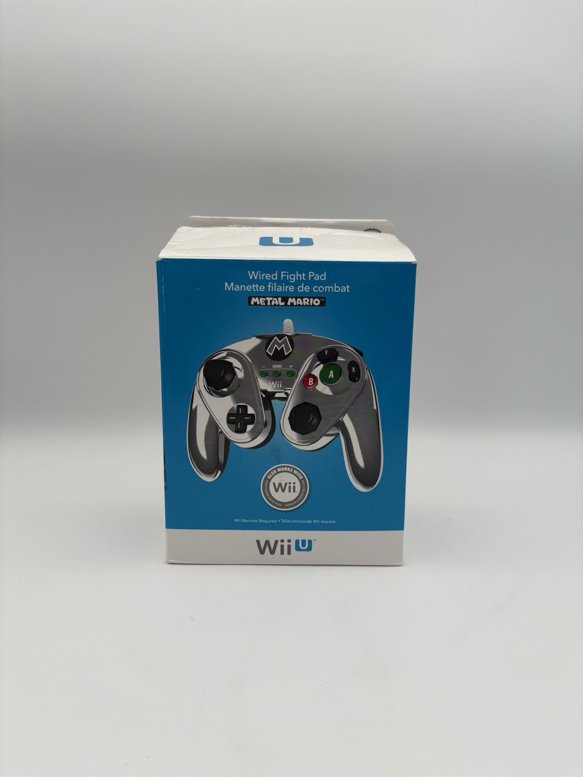 Metal Mario Controller - Chrome - Wired Fight Pad - Nintendo Wii U - OVP