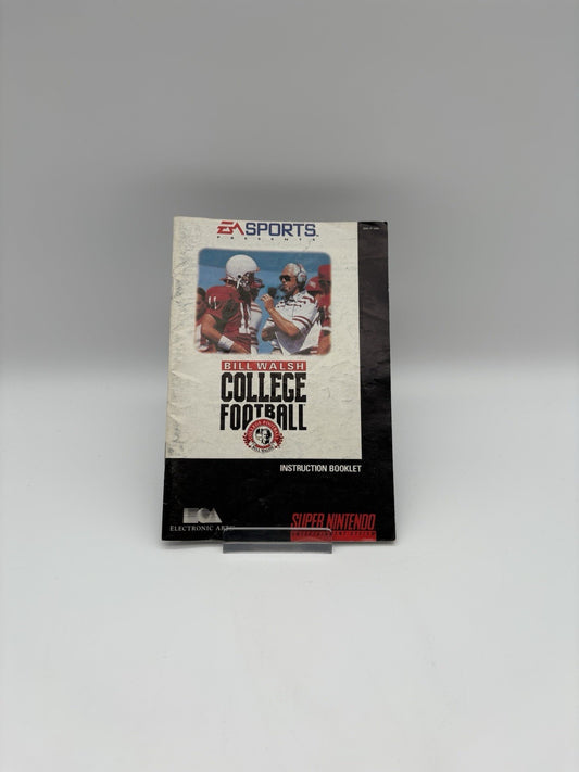 Bill Walsh College Football - Super Nintendo - SNES - USA - Nur Anleitung